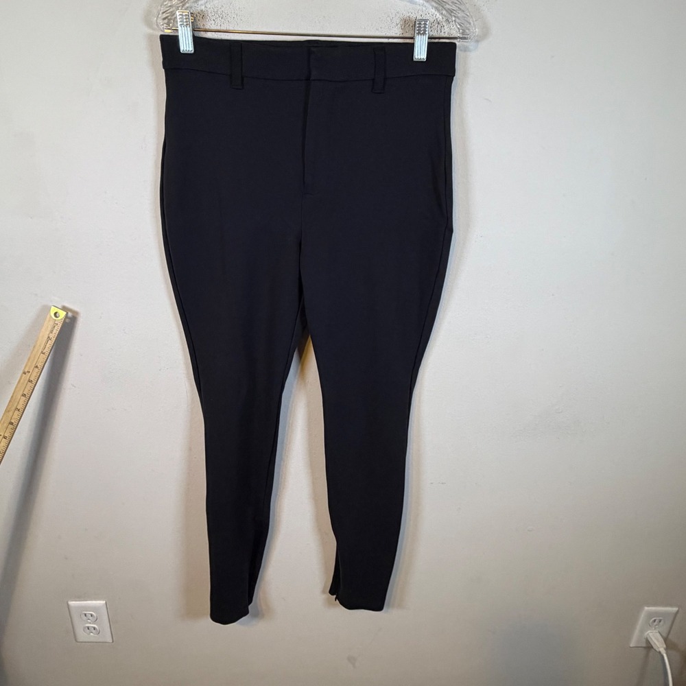 Lands' End Womens Ankle Pants Stretch Ankle Zips Navy Blue 8